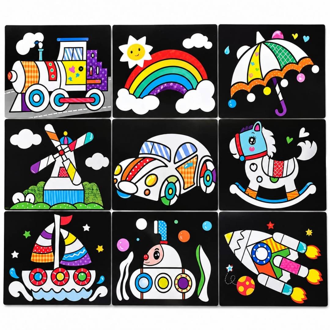 Set Creatie Pictura cu Nisip Colorat, 26 Planse cu Animale, 12 culori, multicolor, 5 ani+
