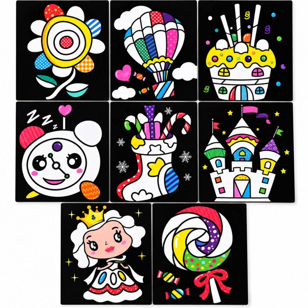 Set Creatie Pictura cu Nisip Colorat, 26 Planse cu Animale, 12 culori, multicolor, 5 ani+
