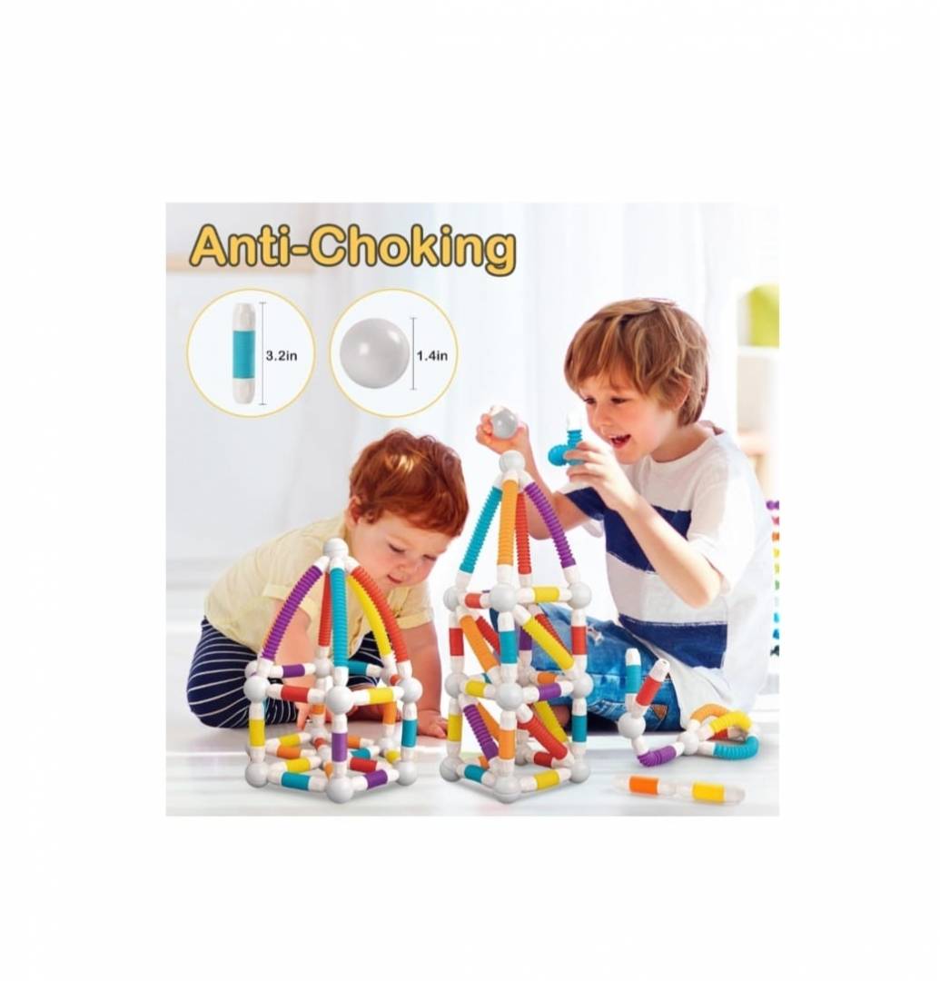 Set de constructie 3D, magnetic, flexibil, 38 piese, 3 ani+