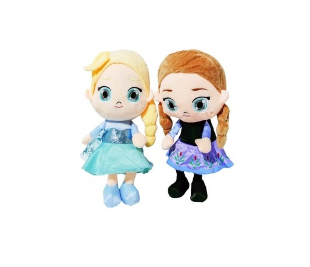  Set de plus, 2 Printese, Elsa si Anna, multicolor, 30 cm