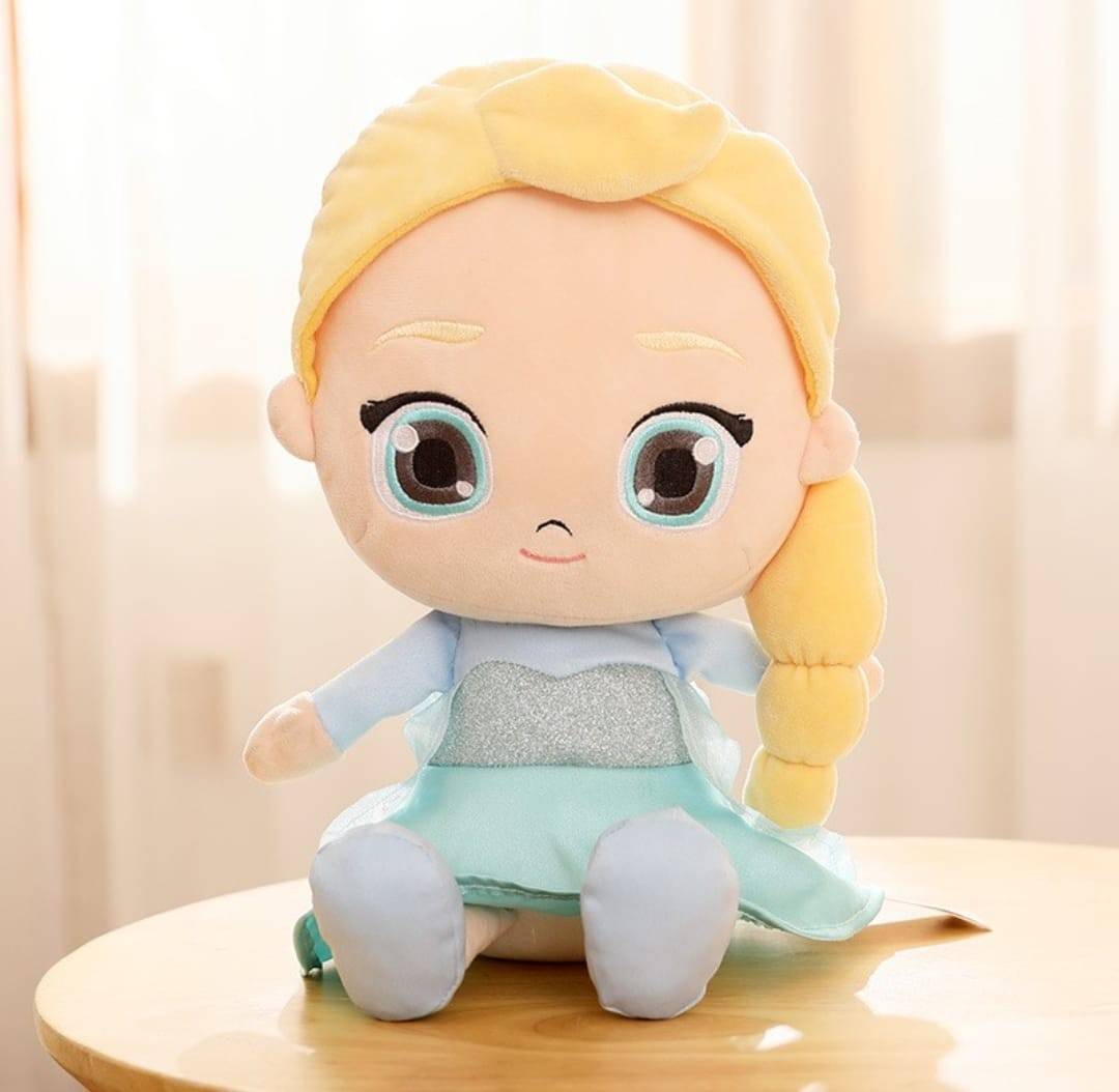  Set de plus, 2 Printese, Elsa si Anna, multicolor, 30 cm