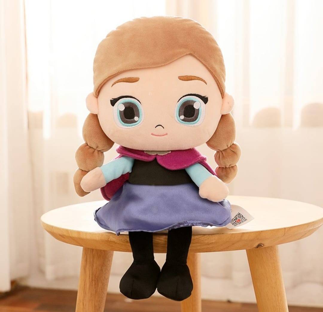 Set de plus, 2 Printese, Elsa si Anna, multicolor, 30 cm