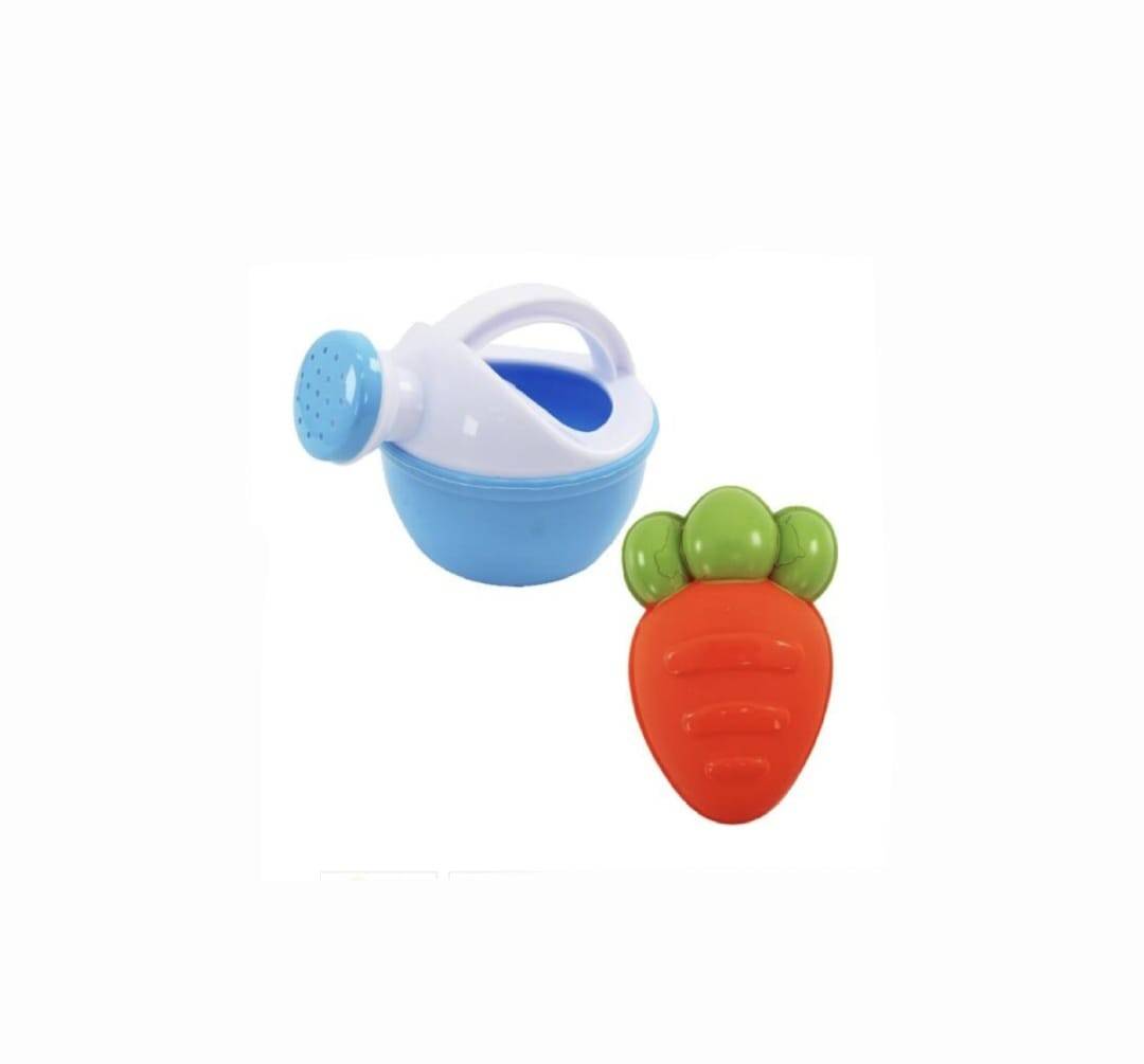 Set jucarii nisip 6 piese pentru copii, model Iepuras, roz, 25 cm