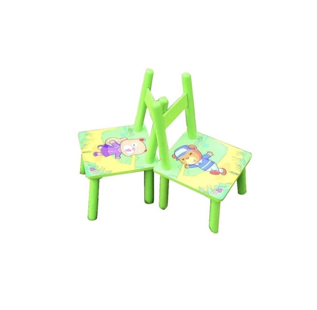 Set Masuta cu 2 scaune pentru copii, Animale din Jungla, verde, 1 an+