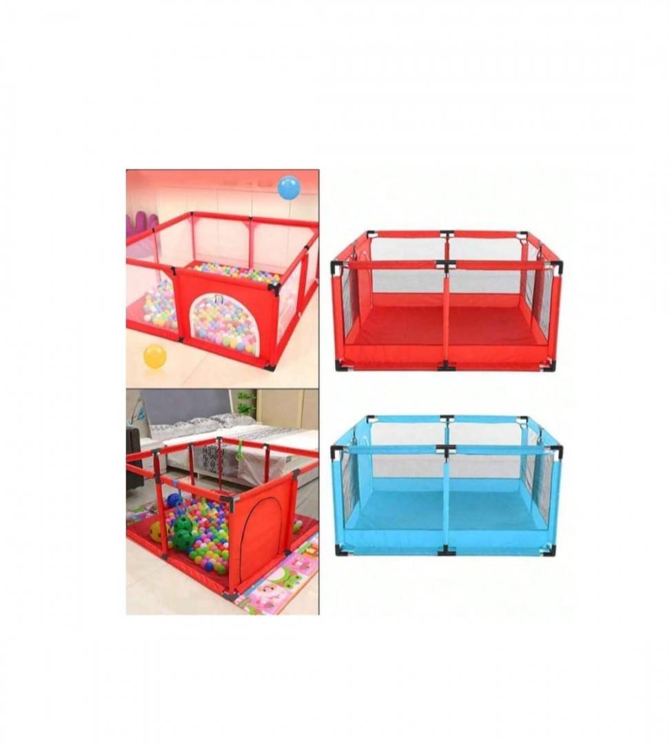 Tarc de joaca pentru copii, 30 bile incluse, rosu, 120 x 120 cm, 6 luni +