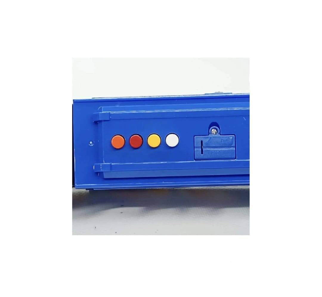 Tramvai electric pentru copii, cu sunete si lumini, MASHASHOP, albastru, 42 cm