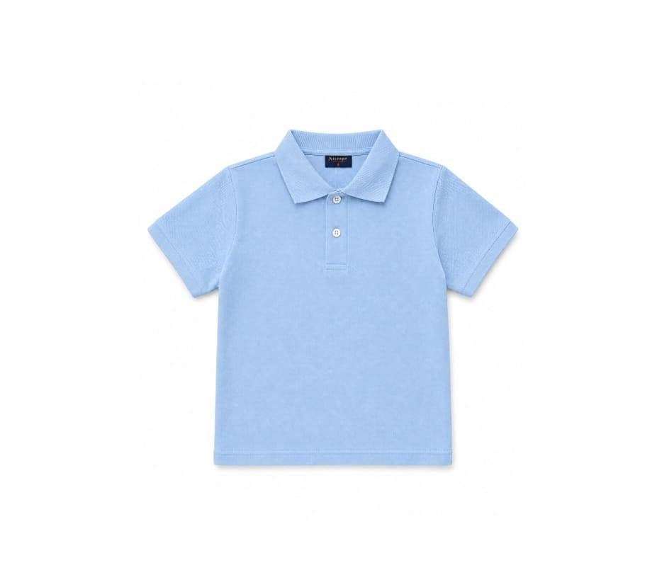 Tricou Polo Clasic pentru copii, scoala, 1buc, bumbac, blue, 5 ani - 13 ani