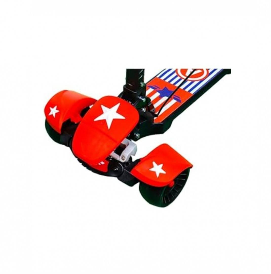 Trotineta cu 3 roti pentru copii,  Capitan America, cu lumini LED, muzica, 5 ani+, rosu