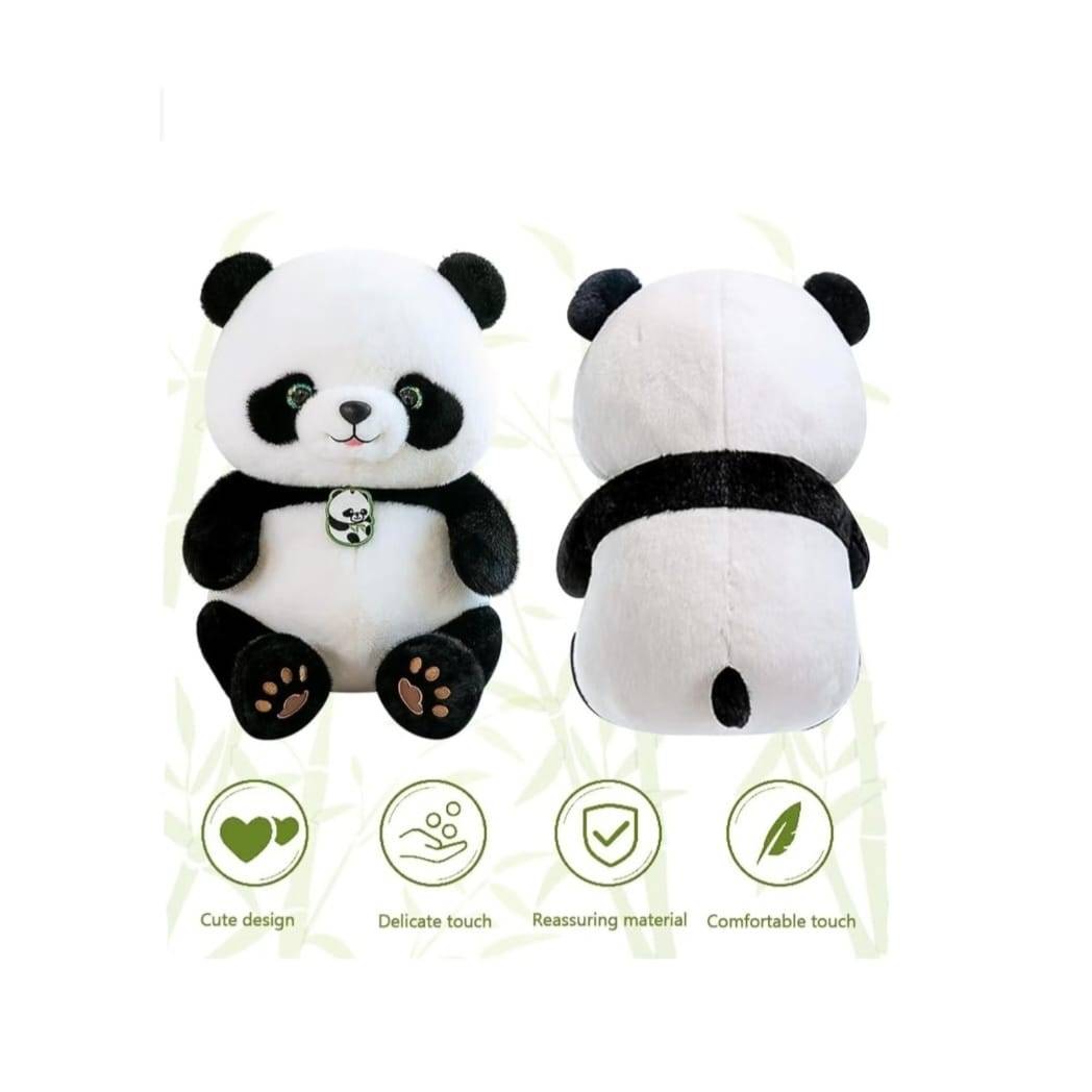 Urs Panda de pluș, moale și pufos, alb-negru, 46 cm