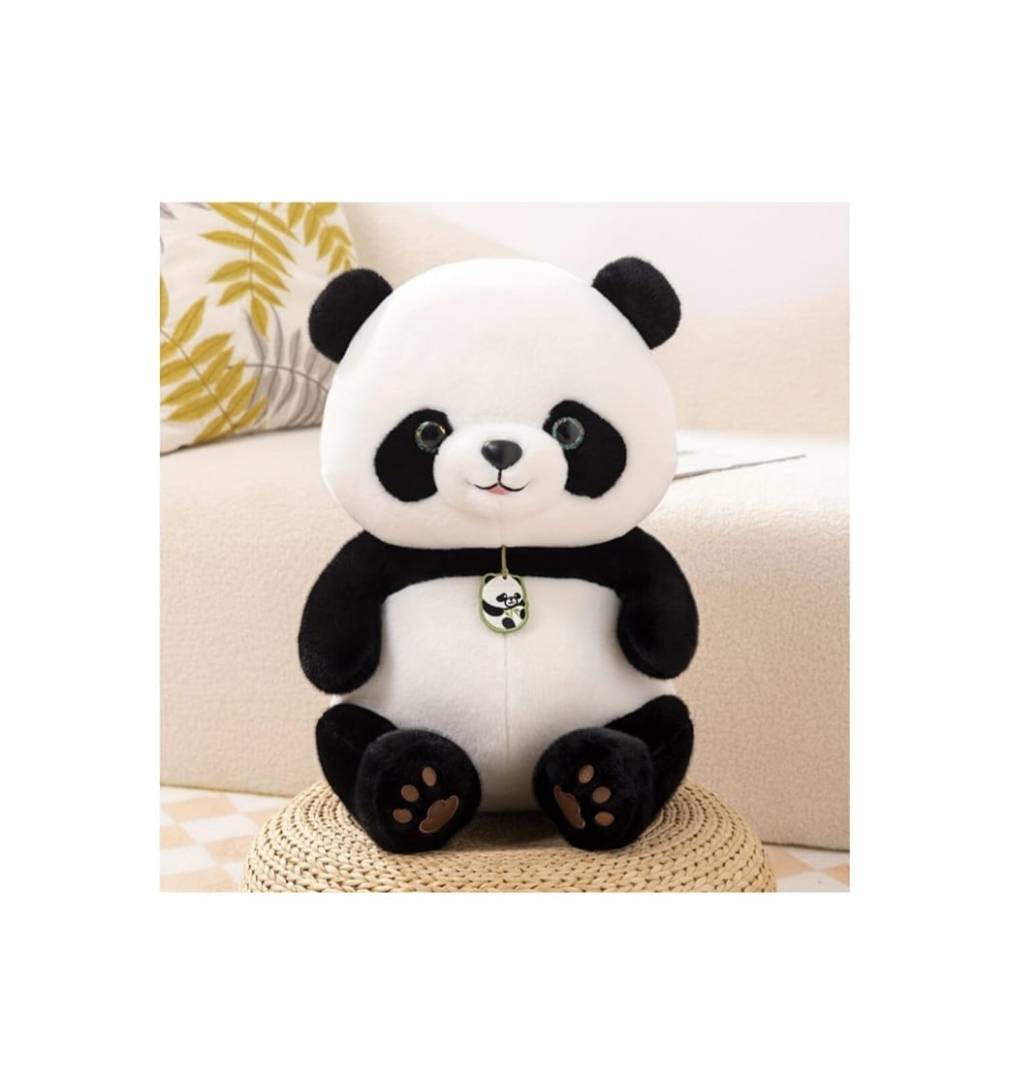Urs Panda de pluș, moale și pufos, alb-negru, 46 cm