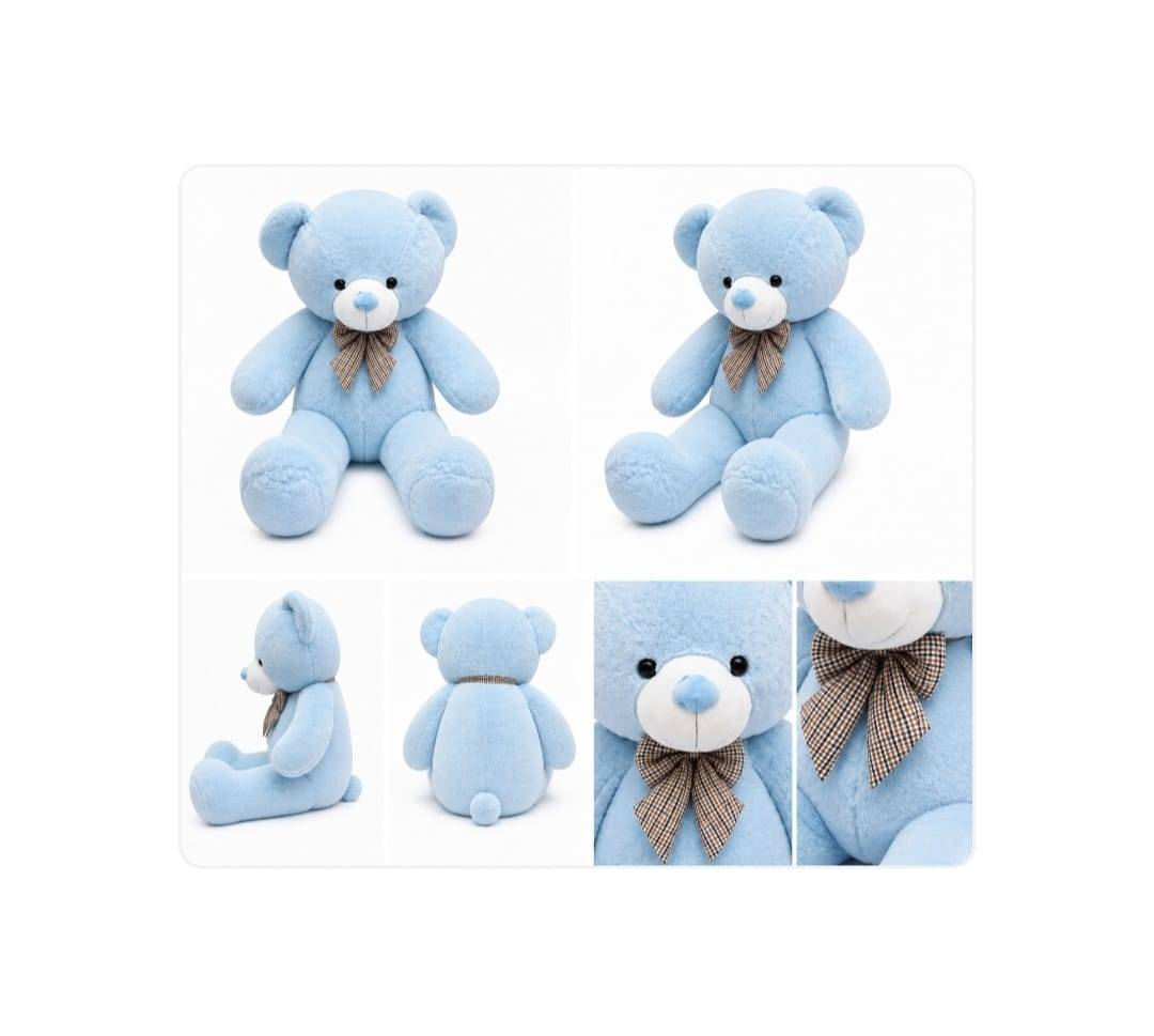 Ursuleț de pluș cu fundiță, Gigant, moale și pufos, blue, 110 cm