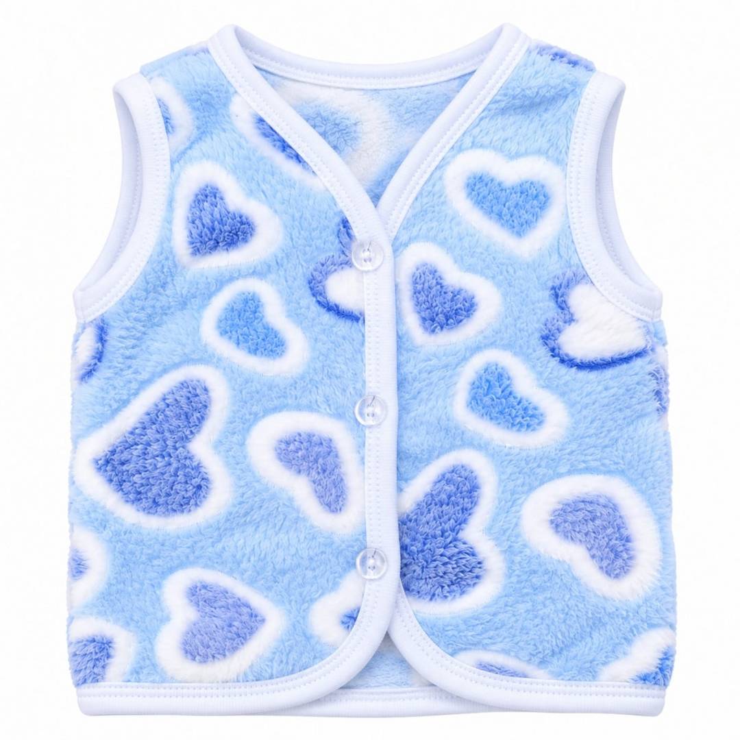 Vestă baby Cocolino pentru copii, model cu dungi, moale și călduroasă, blue/alb, 0 luni - 36 luni