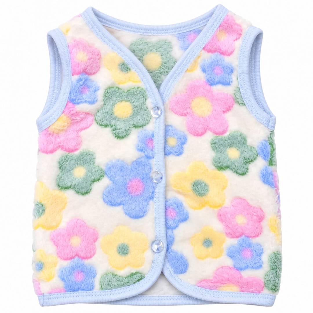 Vestă baby Cocolino pentru copii, model cu floricele, moale și călduroasă, multicolor, 0 luni - 36 luni