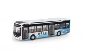 Autobuz metalic, Urban , electric, usi mobile, scara 1:42, lumini si sunete, alb/albastru, 29 cm