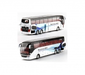 Autobuz metalic, Urban, electric, usi mobile, scara 1:42, lumini si sunete, alb/blue, 29 cm