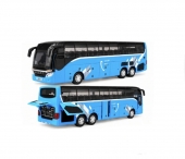 Autobuz metalic, Urban, electric, usi mobile, scara 1:42, lumini si sunete, albastru, 29 cm