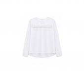 Bluza eleganta pentru fete, maneca transparenta, alb, marimea 7 ani - 14 ani