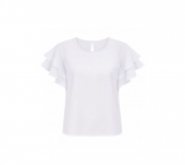 Bluza eleganta scoala, pentru fete, maneci volane, alb, 5 ani - 10 ani