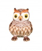 Bufnita de plus, maro, 22 cm