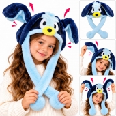 Caciula pentru copii, model Bluey, leduri si miscari din urechi, blue