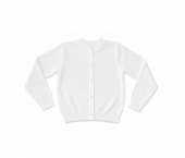 Cardigan elegant scoala, pentru fete, cu nasturi, alb, 5 ani - 14 ani