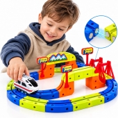 Circuit cu trenuleț electric cu levitație, Magnetic Track cu 68 piese, multicolor