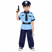 Costum pentru baieti, Model Politist, cu accesorii, albastru, marimea 4 ani - 9 ani