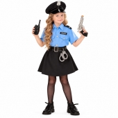 Costum pentru fetite, Model Politista, cu accesorii, albastru, marimea 3 ani - 8 ani