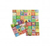 Covor joaca copii, ABC Letters, spuma, multicolor, 120×120 cm