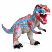Dinozaur T-Rex, realist, sunete, albastru/multicolor, 70 cm, 3 ani+