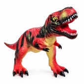 Dinozaur T-Rex, realist, sunete, rosu/multicolor, 70 cm, 3 ani+