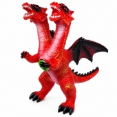 Dragon cu 2 Capete, sunete,  rosu, 45 cm, 3 ani+