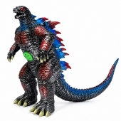 Figurina Godzilla, realist, sunete de dinozaur, cu baterii din cauciuc moale, albastru, 56 cm