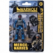 Figurina Soldat cu pusca, 2 accesorii, albastru inchis, 9.5 cm, 4 ani+