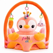 Fotoliu plus cu spatar si arcada, model Pinguin, roz, 6 luni+