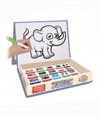  Joc educativ, Puzzle magnetic, Steagurile lumii, 2 in 1, tabla de scris, 45 piese, multicolor, lemn