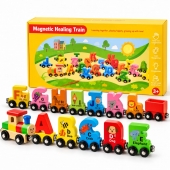  Joc Trenulet educativ, cu litere, magnetic, lemn, multicolor, 3 ani+
