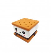 Jucarie antistres, Sandwich Biscuit Squishy, design realist, textura moale, 10 cm
