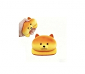 Jucarie antistres squishy, model Paine Toast, Catelus Shiba, revenire lenta, multicolor, 11 cmx10 cm