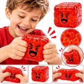 Jucarie antistres squishy, Nice Cube, Minecraft, rosu, 5.5 cm