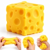 Jucarie antistres, Sqweezy Super Cheese, design realist, textura moale, 10 cm