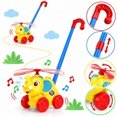 Jucarie de impins, Elefant, sunete, galben, 1 an+