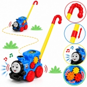  Jucarie de impins, Locomotiva Thomas, sunete, albastru, 1 an+