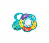 Jucarie interactiva bebelusi, Floare, lumini si sunete, albastru, 24 cm, 6 luni+