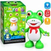 Jucarie interactiva Broscuta dansatoare lumini sunete, verde, 25 cm