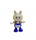 Jucarie interactiva, Labubu dansator, sunete si lumini, maro, 20 cm