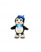Jucarie interactiva, Pinguinul dansator, sunete si lumini, MASHASHOP, albastru, 22 cm