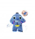 Jucarie interactiva, Stitch, care imita respiratia, melodii, lumineaza, albastru, 27 cm