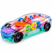 Jucarie masina cu sunete si lumini, transparenta, multicolor