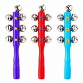 Set 3 Jucarii muzicale, Clopotei cu maner, multicolor, 19 cm